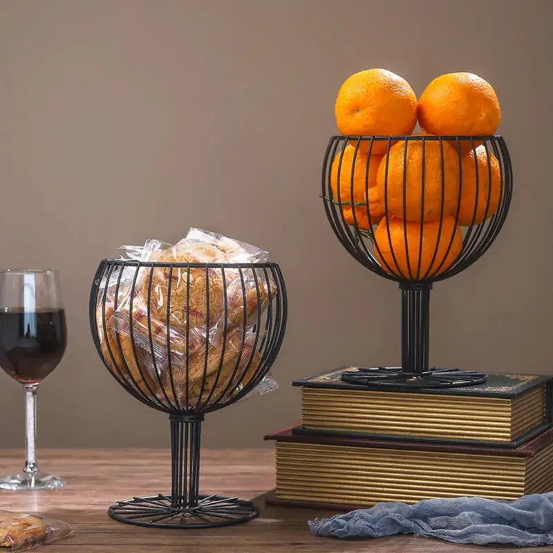 Kitchen Fruit bowl like Wine Cup metal plates basket Bowls Geometric Crafts Vase for fruit Home Living Room Storage