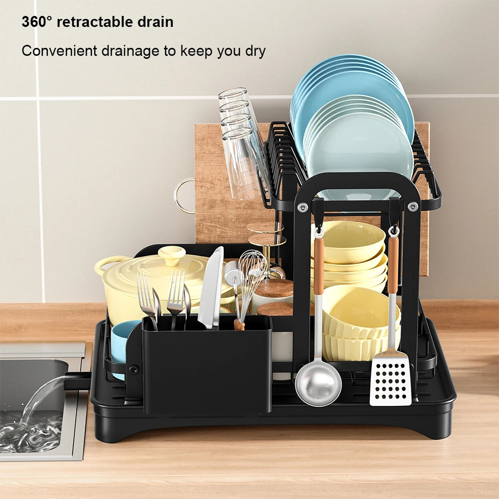 Kitchen countertop drain rack household dishes rack bowls and plates storage rack bowls chopsticks knife and fork storage rack