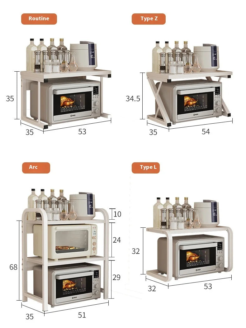 Kitchen Elevated Design Seasoning Rack Microwave Storage RackBilayer Oven Modern Minimalism Kitchen Accessories Organizer