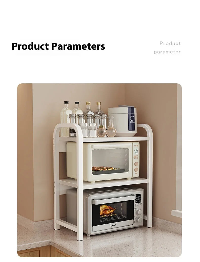 Kitchen Elevated Design Seasoning Rack Microwave Storage RackBilayer Oven Modern Minimalism Kitchen Accessories Organizer