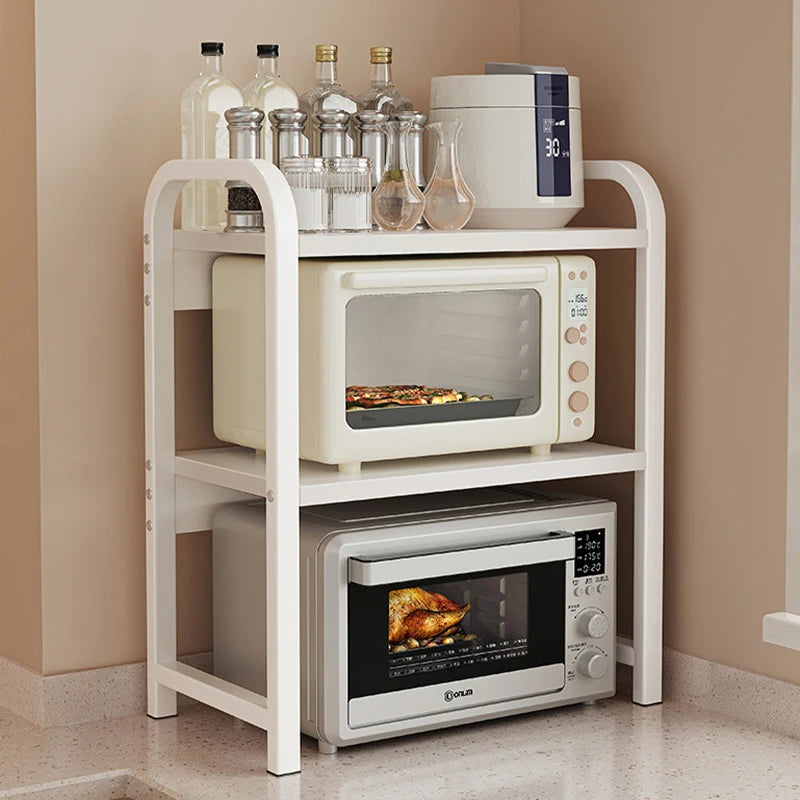 Kitchen Elevated Design Seasoning Rack Microwave Storage RackBilayer Oven Modern Minimalism Kitchen Accessories Organizer
