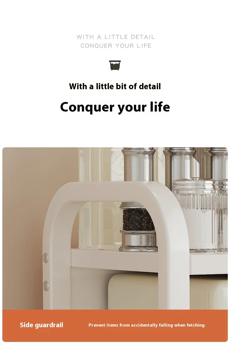 Kitchen Elevated Design Seasoning Rack Microwave Storage RackBilayer Oven Modern Minimalism Kitchen Accessories Organizer