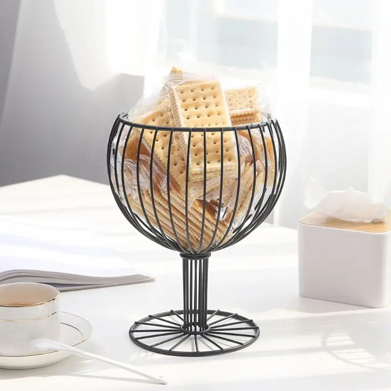 Kitchen Fruit bowl  like Wine Cup metal plates basket Bowls Geometric Crafts Vase for fruit Home Living Room Storage