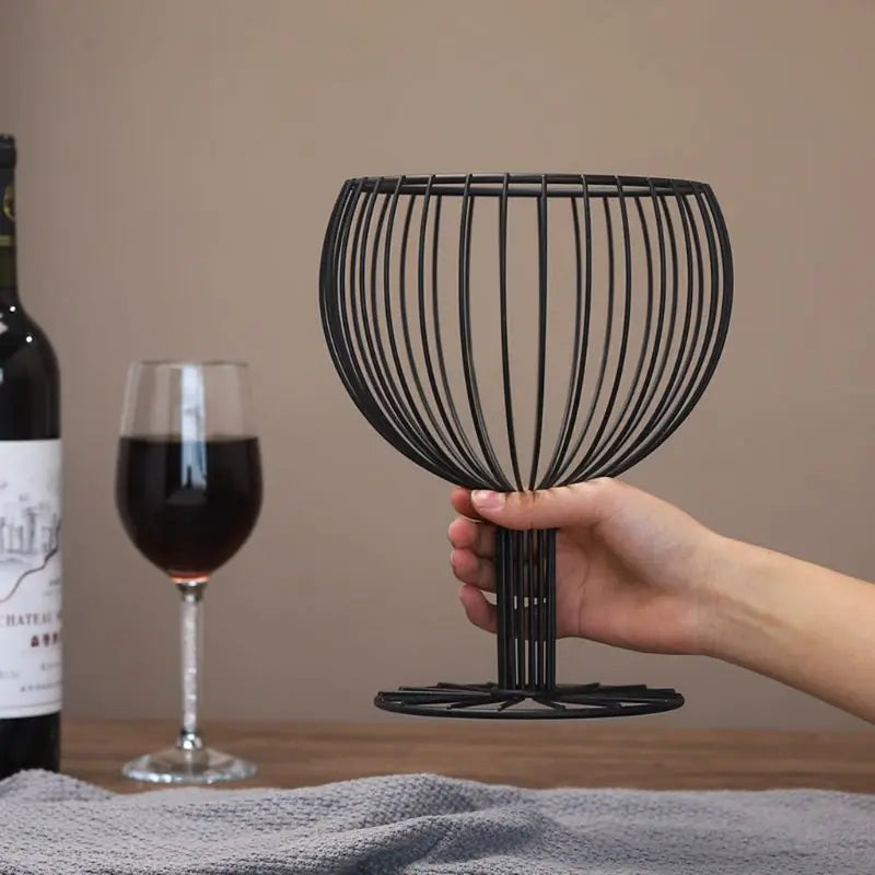 Kitchen Fruit bowl  like Wine Cup metal plates basket Bowls Geometric Crafts Vase for fruit Home Living Room Storage