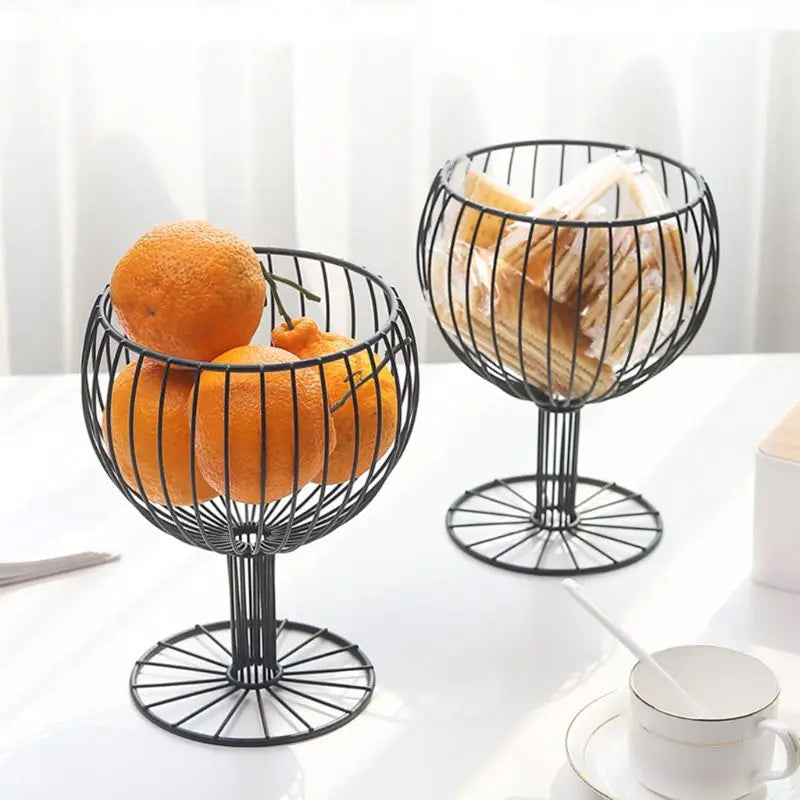 Kitchen Fruit bowl  like Wine Cup metal plates basket Bowls Geometric Crafts Vase for fruit Home Living Room Storage