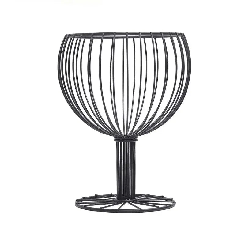 Kitchen Fruit bowl  like Wine Cup metal plates basket Bowls Geometric Crafts Vase for fruit Home Living Room Storage