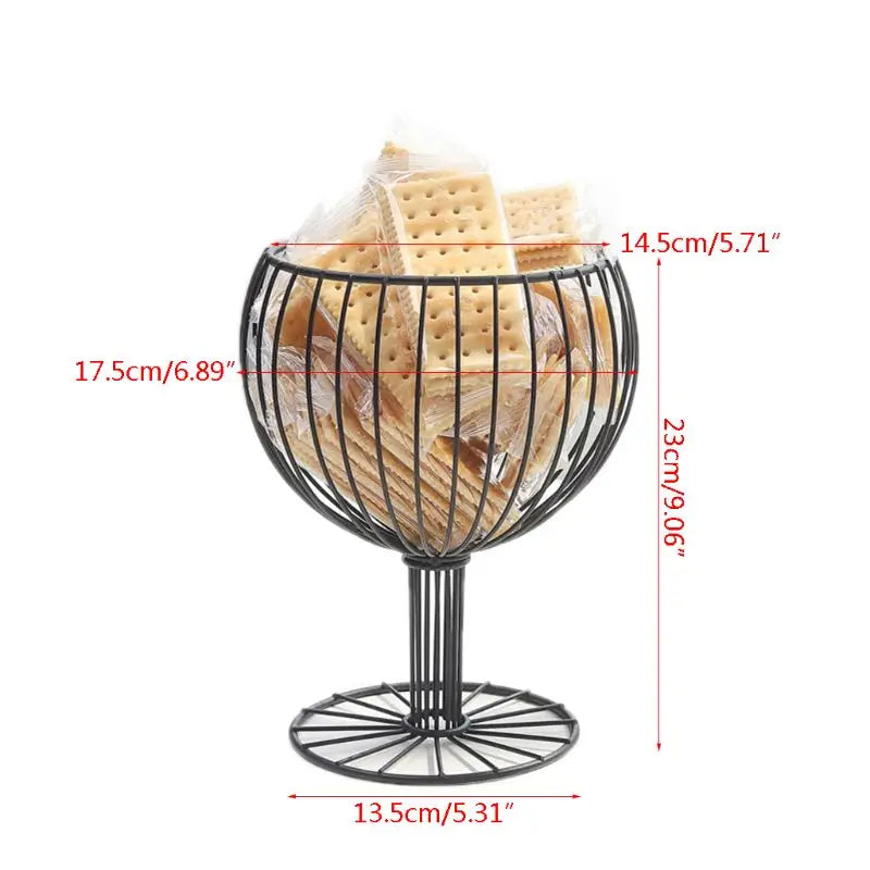 Kitchen Fruit bowl  like Wine Cup metal plates basket Bowls Geometric Crafts Vase for fruit Home Living Room Storage