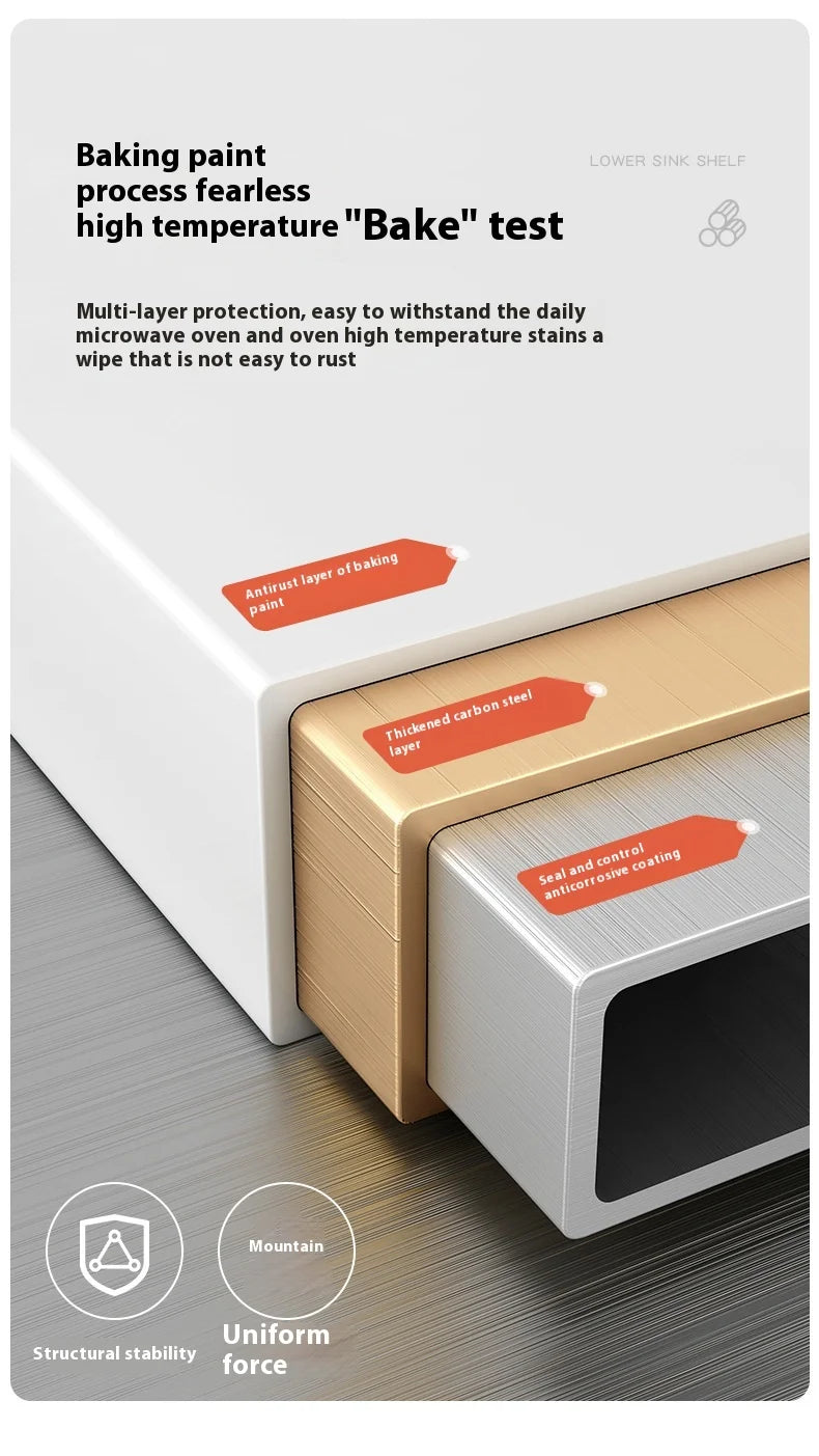 Kitchen Elevated Design Seasoning Rack Microwave Storage RackBilayer Oven Modern Minimalism Kitchen Accessories Organizer