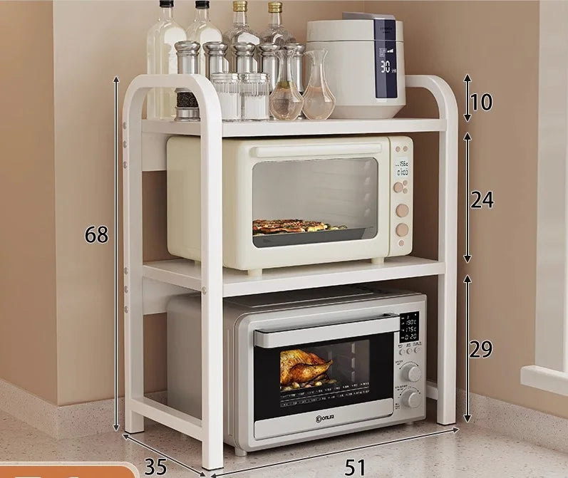 Kitchen Elevated Design Seasoning Rack Microwave Storage RackBilayer Oven Modern Minimalism Kitchen Accessories Organizer