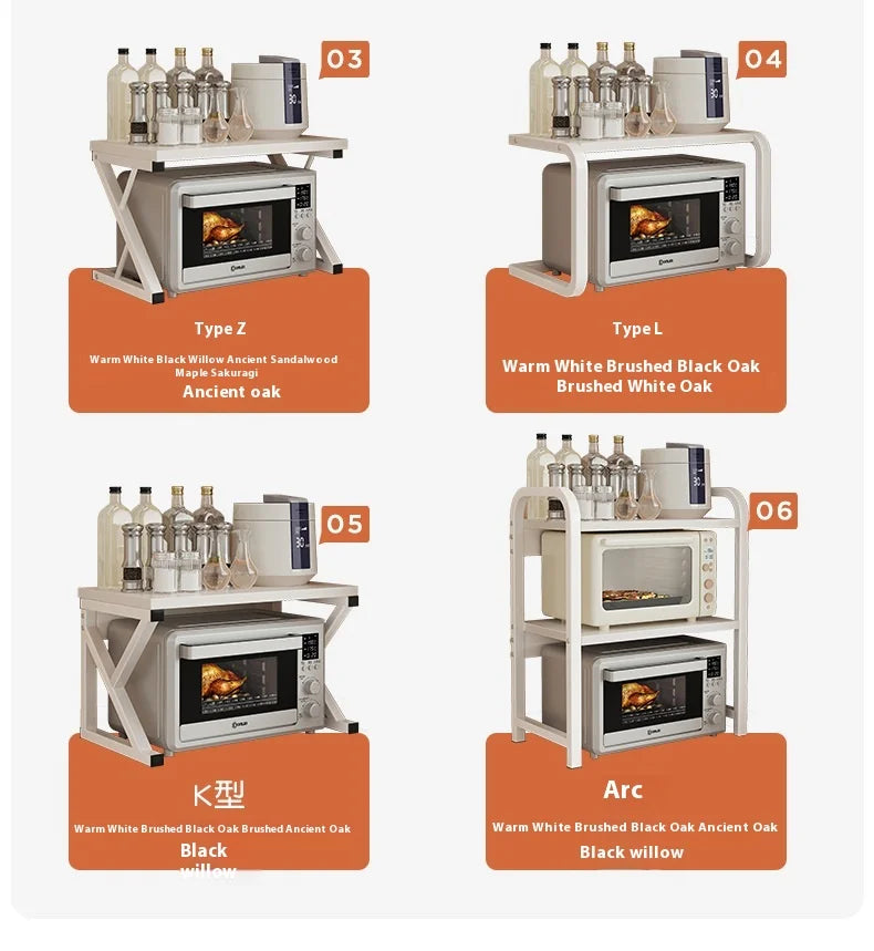 Kitchen Elevated Design Seasoning Rack Microwave Storage RackBilayer Oven Modern Minimalism Kitchen Accessories Organizer