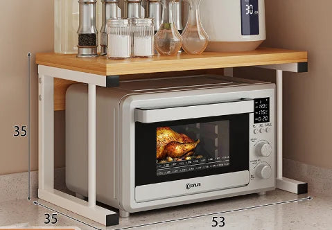 Kitchen Elevated Design Seasoning Rack Microwave Storage RackBilayer Oven Modern Minimalism Kitchen Accessories Organizer