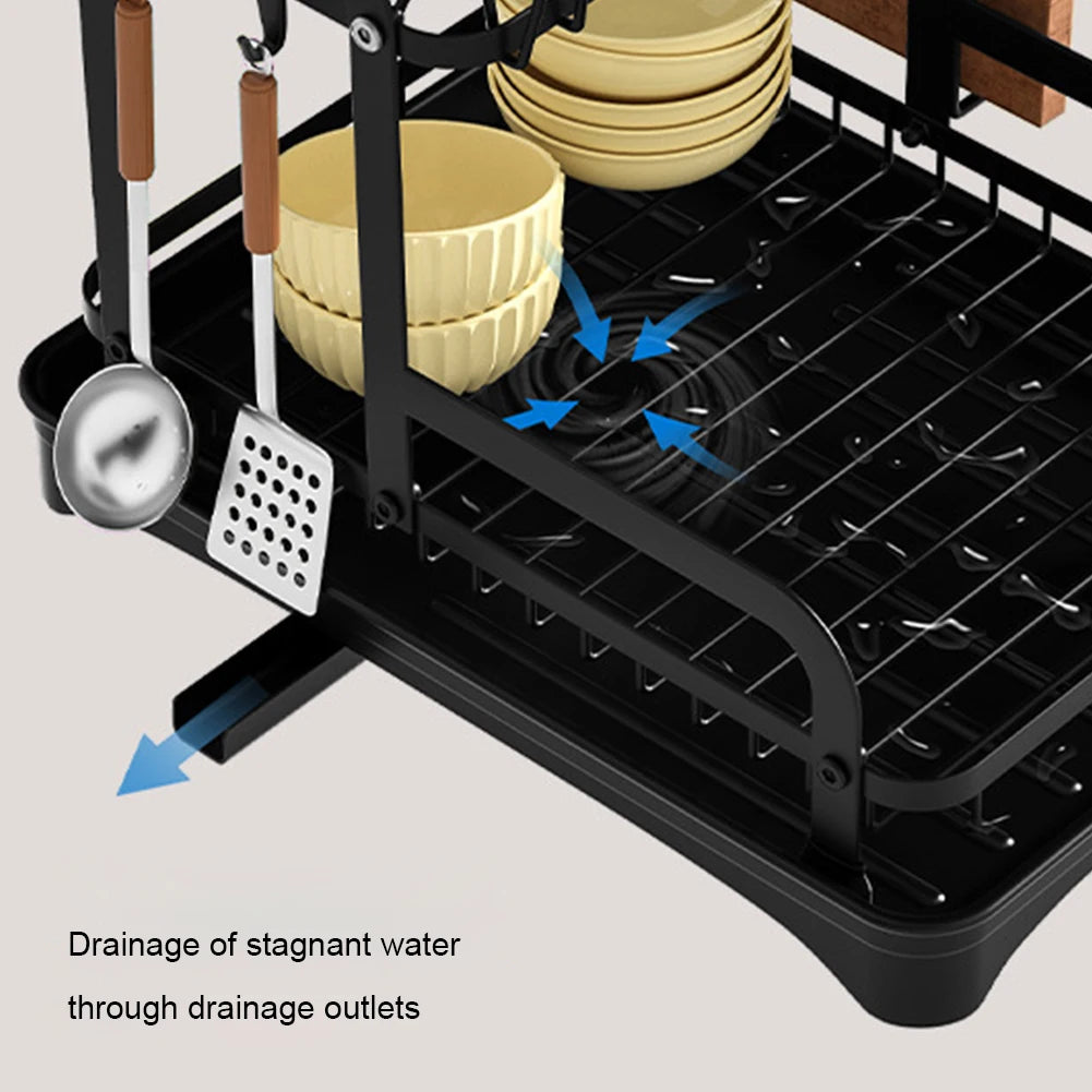 Kitchen countertop drain rack household dishes rack bowls and plates storage rack bowls chopsticks knife and fork storage rack