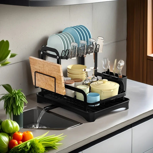 Kitchen countertop drain rack household dishes rack bowls and plates storage rack bowls chopsticks knife and fork storage rack