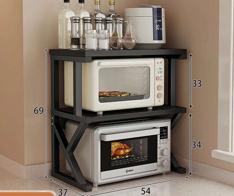 Kitchen Elevated Design Seasoning Rack Microwave Storage RackBilayer Oven Modern Minimalism Kitchen Accessories Organizer