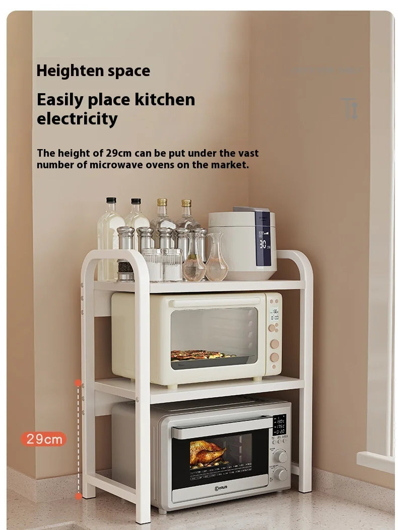 Kitchen Elevated Design Seasoning Rack Microwave Storage RackBilayer Oven Modern Minimalism Kitchen Accessories Organizer