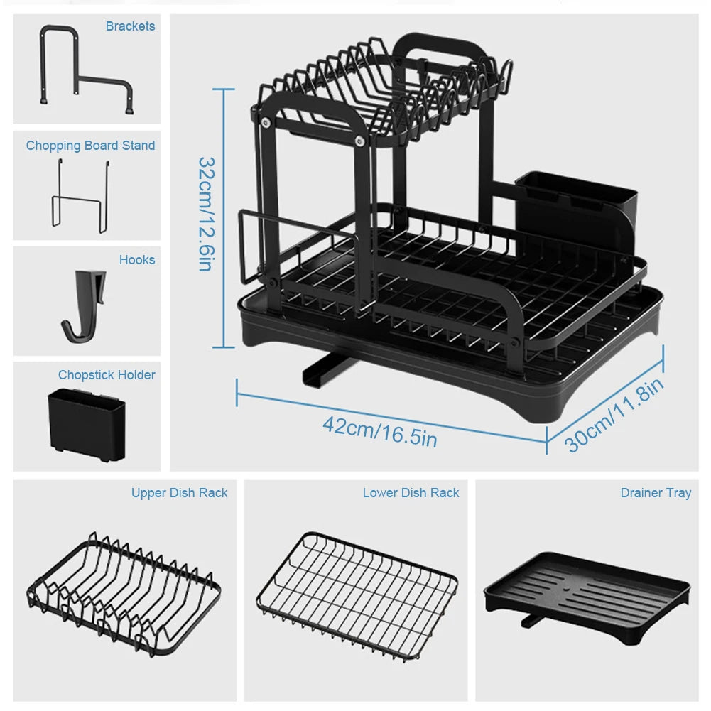 Kitchen countertop drain rack household dishes rack bowls and plates storage rack bowls chopsticks knife and fork storage rack